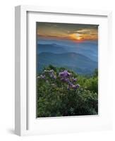 Sunset, Cowee Mountain Landscape, Blue Ridge Parkway, North Carolina-Howie Garber-Framed Photographic Print