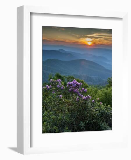 Sunset, Cowee Mountain Landscape, Blue Ridge Parkway, North Carolina-Howie Garber-Framed Photographic Print