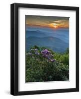Sunset, Cowee Mountain Landscape, Blue Ridge Parkway, North Carolina-Howie Garber-Framed Premium Photographic Print