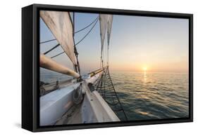 Sunset Cruise on the Western Union Schooner in Key West Florida, USA-Chuck Haney-Framed Stretched Canvas