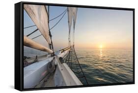 Sunset Cruise on the Western Union Schooner in Key West Florida, USA-Chuck Haney-Framed Stretched Canvas