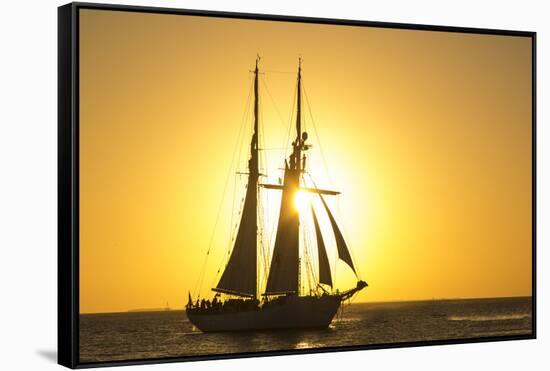 Sunset Cruise Schooner in Key West Florida, USA-Chuck Haney-Framed Stretched Canvas