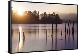 Sunset, Derwent Water, Lake District, Cumbria, UK-Peter Adams-Framed Stretched Canvas