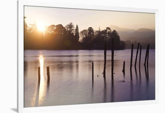 Sunset, Derwent Water, Lake District, Cumbria, UK-Peter Adams-Framed Photographic Print