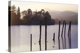 Sunset, Derwent Water, Lake District, Cumbria, UK-Peter Adams-Stretched Canvas