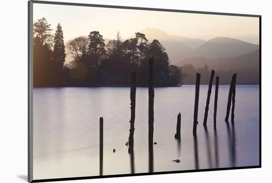 Sunset, Derwent Water, Lake District, Cumbria, UK-Peter Adams-Mounted Photographic Print