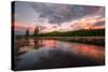 Sunset Design, Gibbon River, Yellowstone-Vincent James-Stretched Canvas