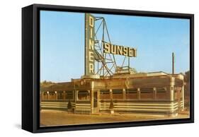 Sunset Diner, Roadside Retro-null-Framed Stretched Canvas