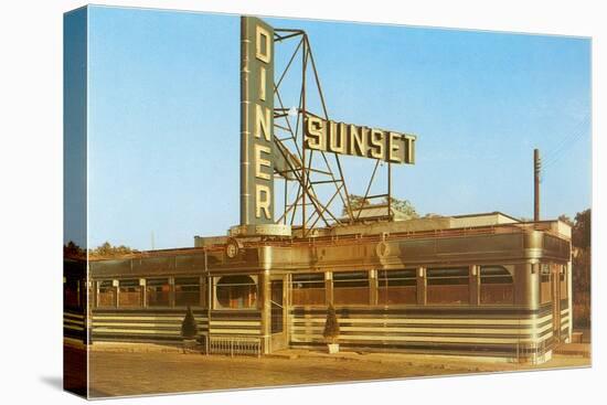 Sunset Diner, Roadside Retro-null-Stretched Canvas