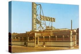 Sunset Diner, Roadside Retro-null-Stretched Canvas