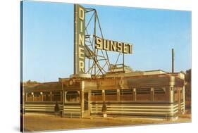 Sunset Diner, Roadside Retro-null-Stretched Canvas