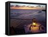 Sunset Dining on the Jetty, Fundu Lagoon Resort, Pemba Island, Zanzibar, East Africa-Paul Harris-Framed Stretched Canvas