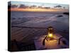 Sunset Dining on the Jetty, Fundu Lagoon Resort, Pemba Island, Zanzibar, East Africa-Paul Harris-Stretched Canvas