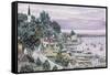 Sunset, East Bay Mackinac-Stanton Manolakas-Framed Stretched Canvas