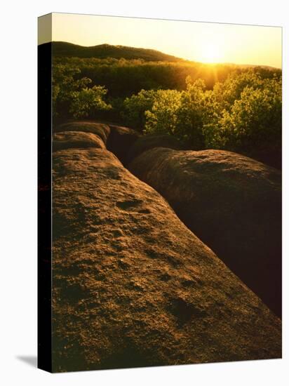 Sunset, Elephant Rocks Natural Area, Iron County, Missouri, USA-Charles Gurche-Stretched Canvas