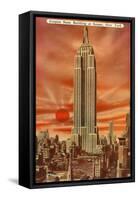 Sunset, Empire State Building, New York City-null-Framed Stretched Canvas