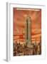 Sunset, Empire State Building, New York City-null-Framed Art Print