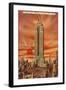 Sunset, Empire State Building, New York City-null-Framed Art Print