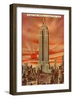 Sunset, Empire State Building, New York City-null-Framed Art Print