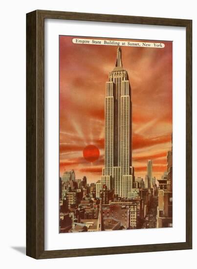 Sunset, Empire State Building, New York City-null-Framed Art Print