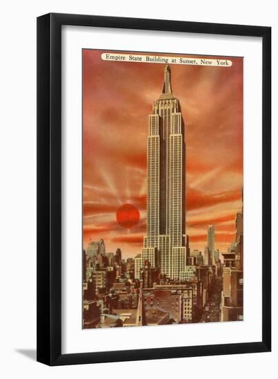 Sunset, Empire State Building, New York City-null-Framed Art Print