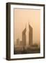 Sunset Engulfs the Jumeirah Emirates Towers Hotel Dubai, Uae-Michael DeFreitas-Framed Photographic Print