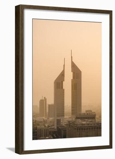 Sunset Engulfs the Jumeirah Emirates Towers Hotel Dubai, Uae-Michael DeFreitas-Framed Photographic Print