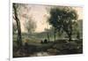 Sunset: Figures under Trees-Jean-Baptiste-Camille Corot-Framed Giclee Print