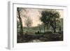 Sunset: Figures under Trees-Jean-Baptiste-Camille Corot-Framed Giclee Print