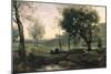 Sunset: Figures under Trees-Jean-Baptiste-Camille Corot-Mounted Giclee Print