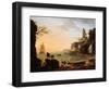 Sunset, Fishermen Pulling in their Nets, 1760-Claude Joseph Vernet-Framed Premium Giclee Print