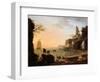 Sunset, Fishermen Pulling in their Nets, 1760-Claude Joseph Vernet-Framed Premium Giclee Print