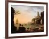 Sunset, Fishermen Pulling in their Nets, 1760-Claude Joseph Vernet-Framed Giclee Print