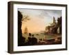 Sunset, Fishermen Pulling in their Nets, 1760-Claude Joseph Vernet-Framed Giclee Print