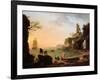 Sunset, Fishermen Pulling in their Nets, 1760-Claude Joseph Vernet-Framed Premium Giclee Print