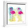 Sunset Flamingo-Nola James-Framed Art Print