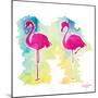 Sunset Flamingo-Nola James-Mounted Art Print