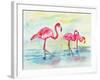 Sunset Flamingoes I-Beverly Dyer-Framed Art Print