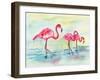 Sunset Flamingoes I-Beverly Dyer-Framed Art Print