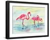 Sunset Flamingoes I-Beverly Dyer-Framed Art Print