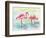 Sunset Flamingoes I-Beverly Dyer-Framed Art Print