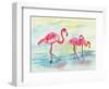 Sunset Flamingoes I-Beverly Dyer-Framed Art Print