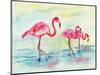 Sunset Flamingoes I-Beverly Dyer-Mounted Art Print