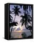 Sunset Framed by Palms, Patong, Phuket, Thailand, Southeast Asia, Aisa-Ruth Tomlinson-Framed Stretched Canvas