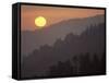 Sunset from Morton Overlook, Great Smoky Mountains National Park, Tennessee, USA-Adam Jones-Framed Stretched Canvas