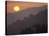 Sunset from Morton Overlook, Great Smoky Mountains National Park, Tennessee, USA-Adam Jones-Stretched Canvas