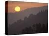 Sunset from Morton Overlook, Great Smoky Mountains National Park, Tennessee, USA-Adam Jones-Stretched Canvas
