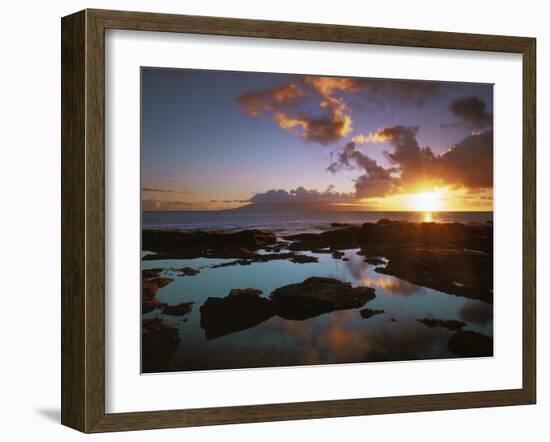 Sunset from Napili Point, Maui, Hawaii, USA-Charles Gurche-Framed Premium Photographic Print