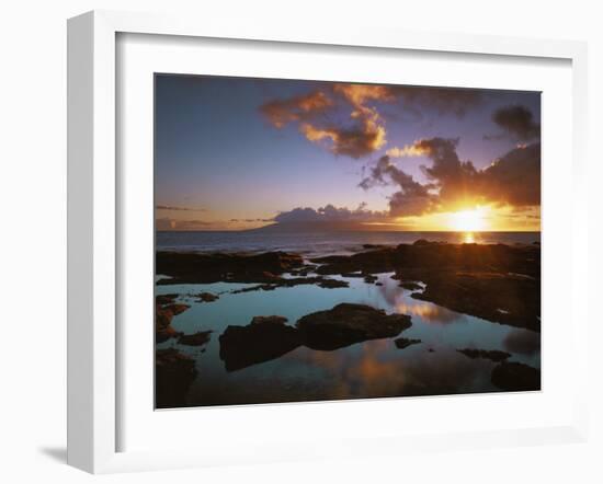 Sunset from Napili Point, Maui, Hawaii, USA-Charles Gurche-Framed Premium Photographic Print