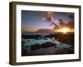 Sunset from Napili Point, Maui, Hawaii, USA-Charles Gurche-Framed Photographic Print